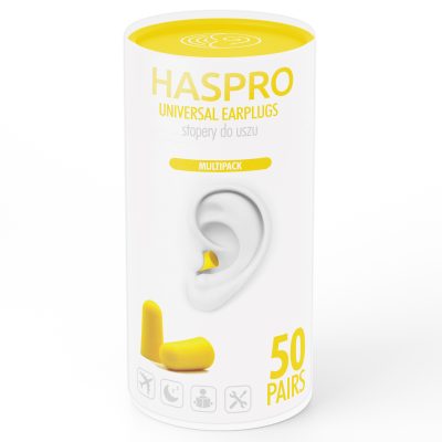 MEGA TUBE - 50 PAIRES de Bouchons d'Oreilles-Jaune